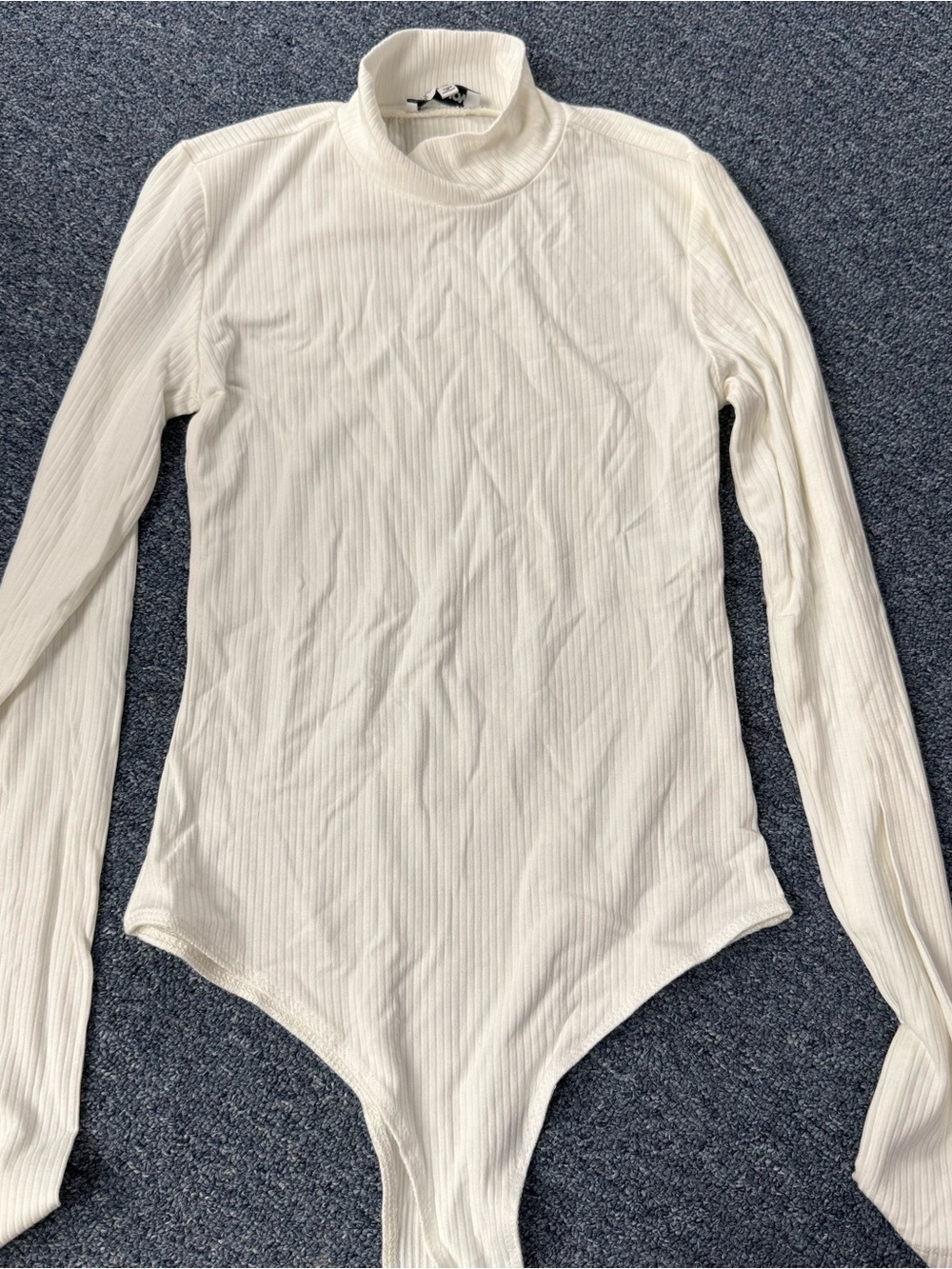 Fashion Nova White Ribbed Long Sleeve Bodysuit